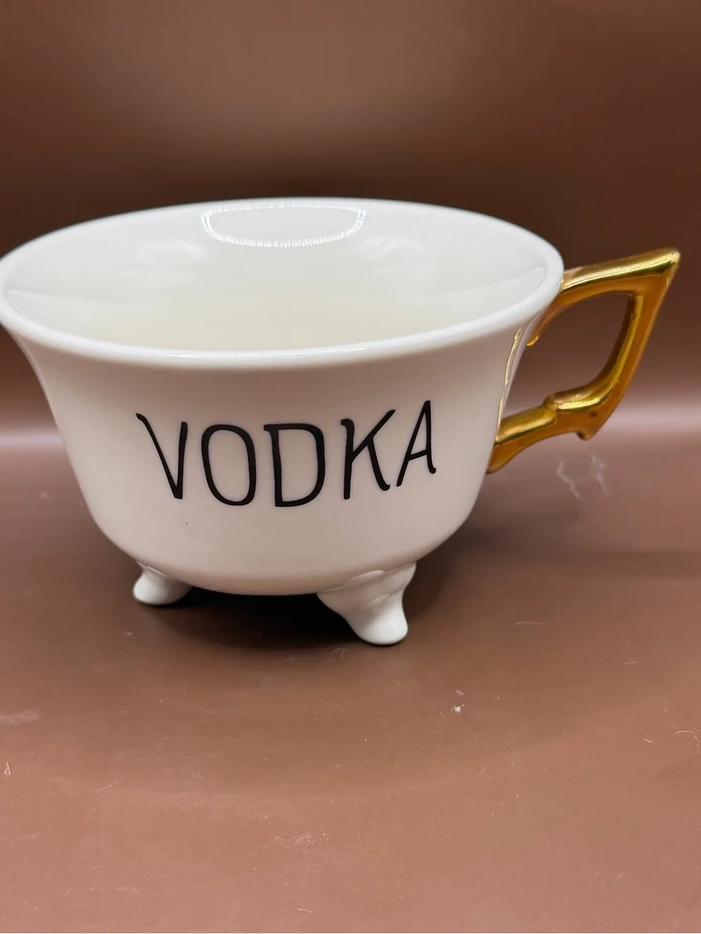 Set of 2 Footed Cups “Whiskey” and “Vodka” Vintage Style Barware